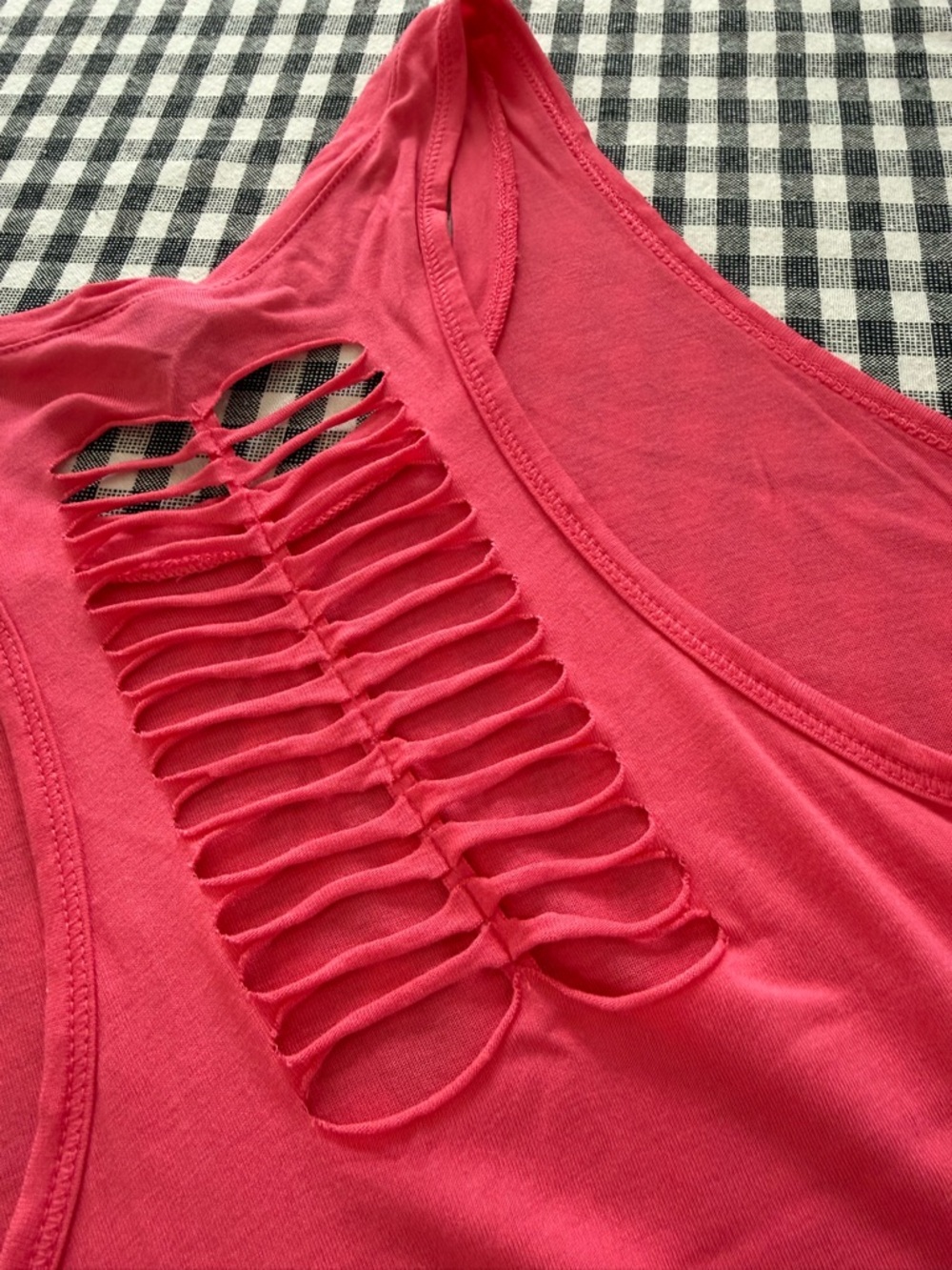 90 Degree By Reflex Hot Pink Ladder-Back detail Yoga Tank Top